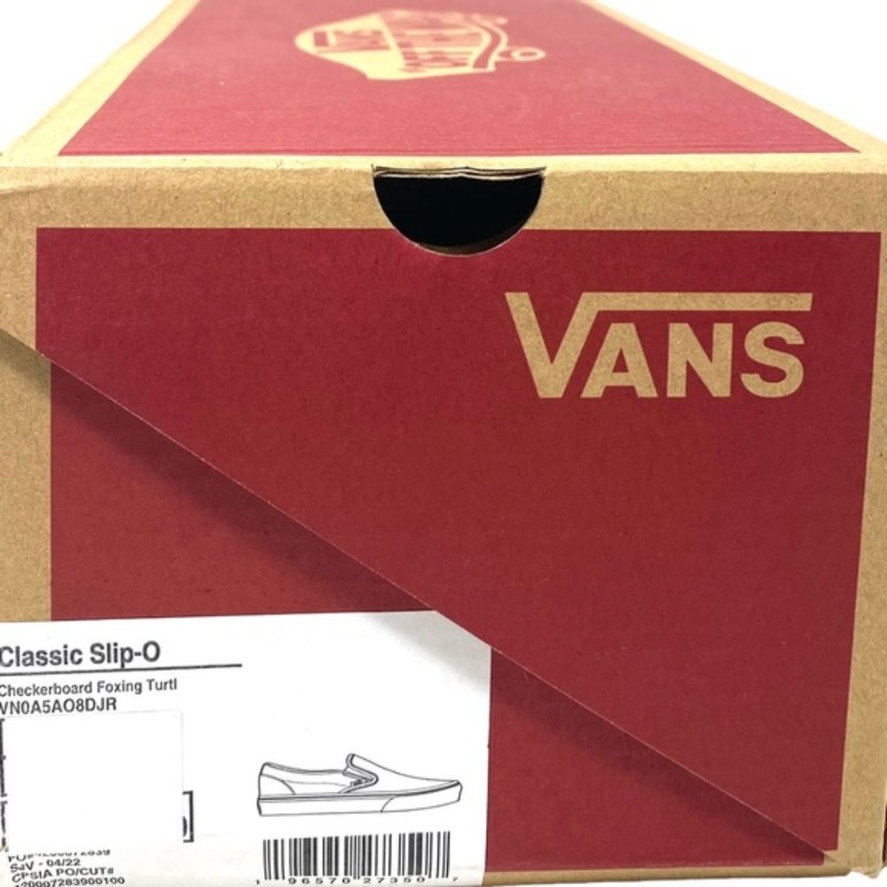VANS Classic Slip On Checkboard Beige Canvas Women's Size Sneakers VN0A5AO8DJR - Picture 2 of 11